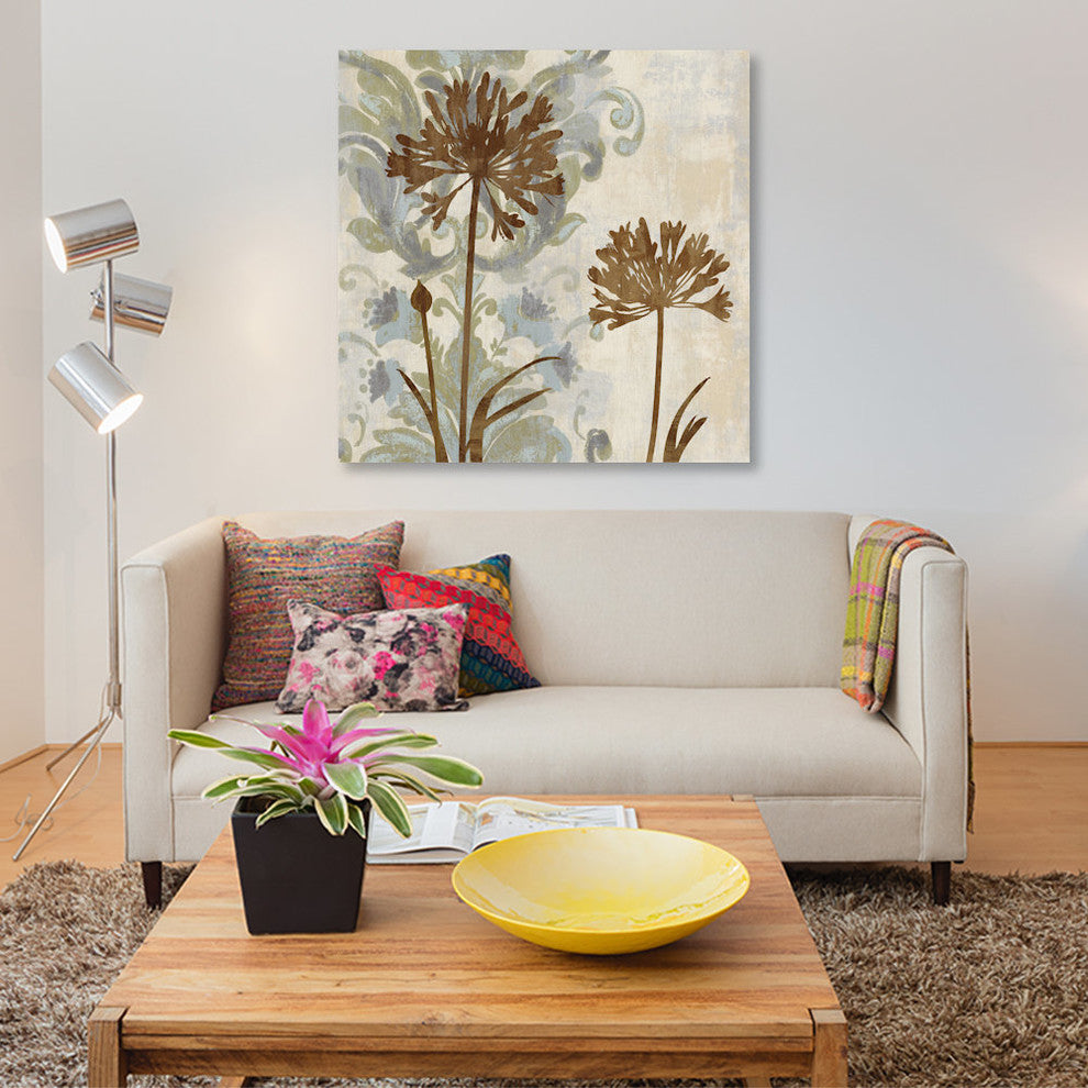 "Floral Oasis I" by Erin Lange, Canvas Print, 18"x18"