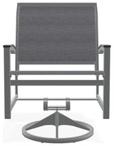 Bazza Sling Outdoor Swivel Rocker, Augustine Pewter/Graphite