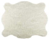 4' X 5' Polar Bear Off White Faux Hide Area Rug