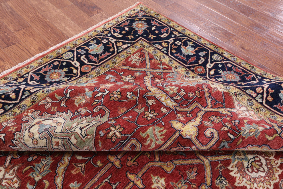 7' 11" X 10' 0" Persian Fine Serapi Handmade Wool Rug - Q14685