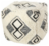 Boho Fringy Ottoman Cube Pouf