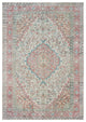 4??6??Ivory And Pink Oriental Area Rug