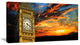 "Big Ben London At Sunset Panorama" Extra Large Wall Art Landscape, 32"x16"