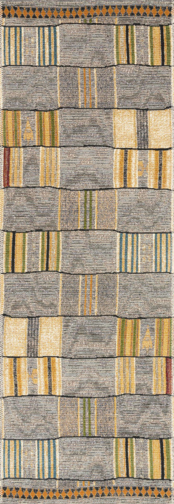 Mika In/out Area Rug by Loloi, Granite / Multi, 2'5"x7'8"
