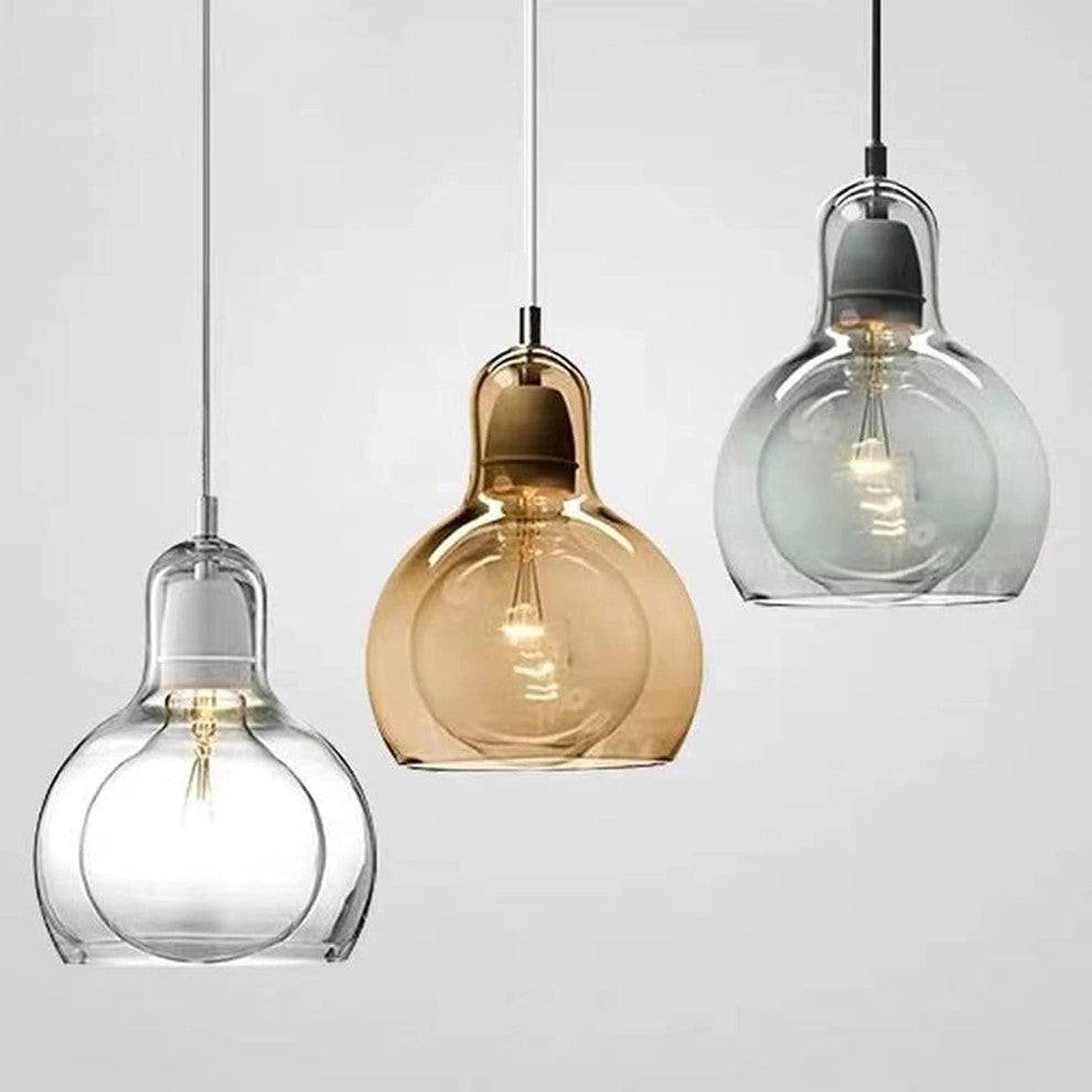 Vintage Pendant Chandelier Ceiling Light, Globe Glass