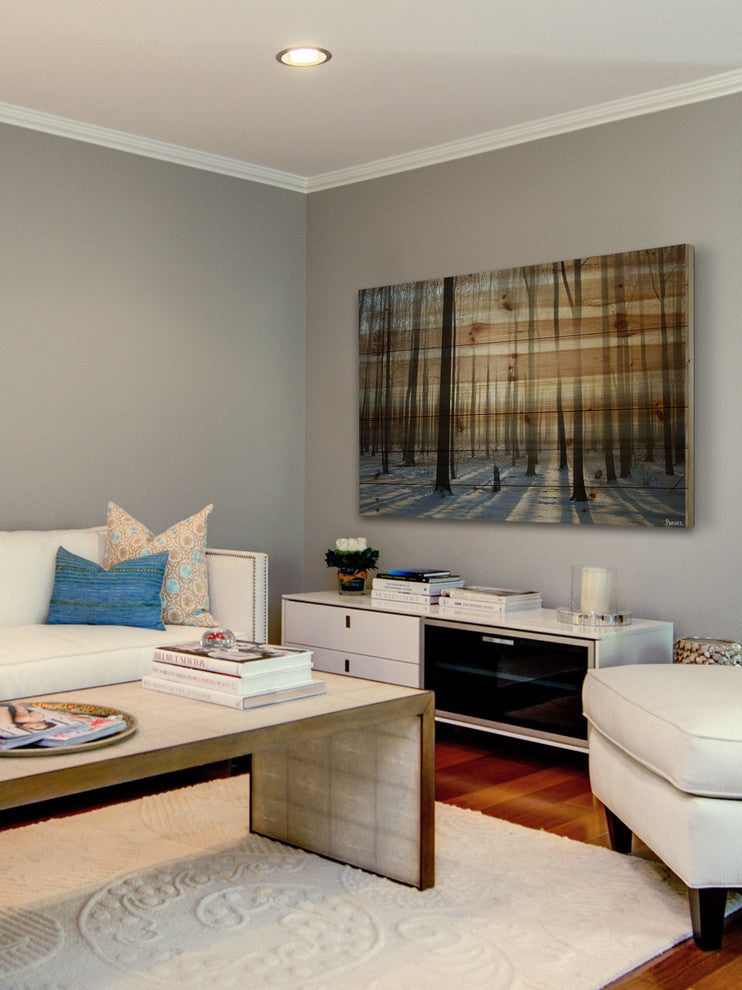 "Papineau" UV Ink Print on Natural Pine Wood, 60"x40"