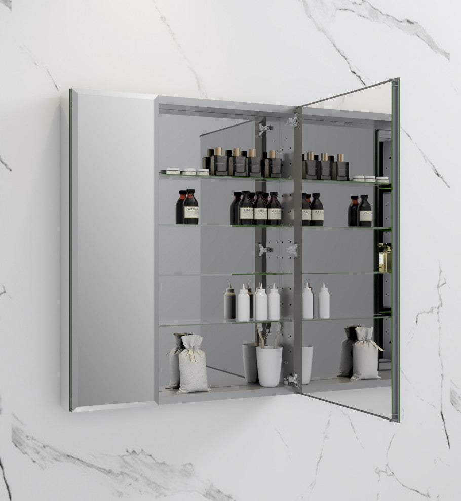 Fresca 30"Wx36"H Bathroom Medicine Cabinet With Mirrors, Beveled Edge