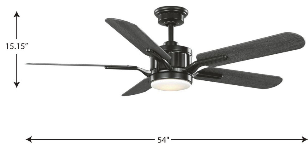 Claret 5-Blade Reversible Distressed Ebony/Gray Wood 56" LED Ceiling Fan