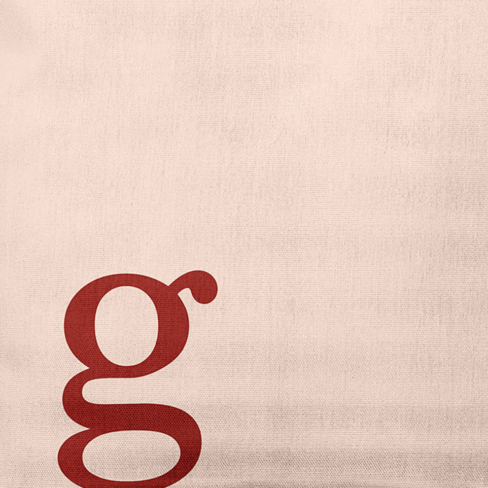 26"x26" Modern Monogram Decorative Throw Pillow, Maple Red