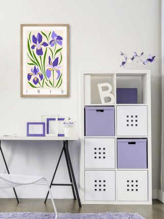 "Wild Iris Flowers" Framed Painting Print, 30x45