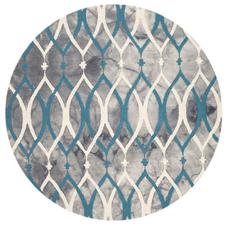 Safavieh Dip Dyed Ddy534J Geometric Rug, Gray/Ivory Blue, 5'0"x5'0" Square