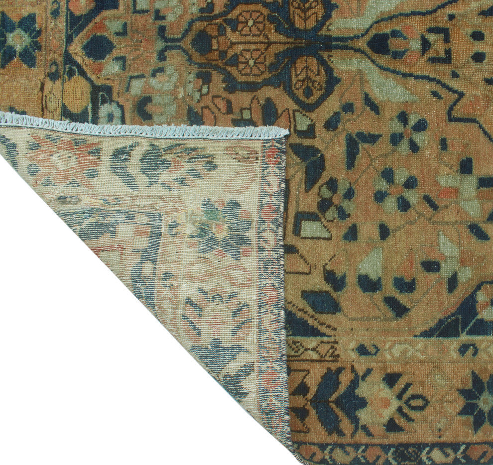 Vintage Distressed Aldys Rust/Navy Runner, 5'1x9'11