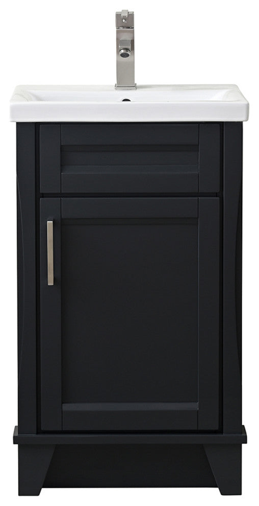 20" Single Sink Vanity With White Ceramic Sink Top, Dark Gray