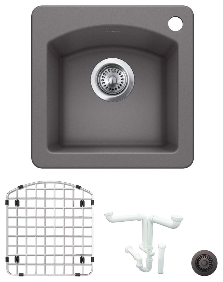 Blanco KA-440205 Diamond 15" Dual Mount Single Basin Granite - Cinder