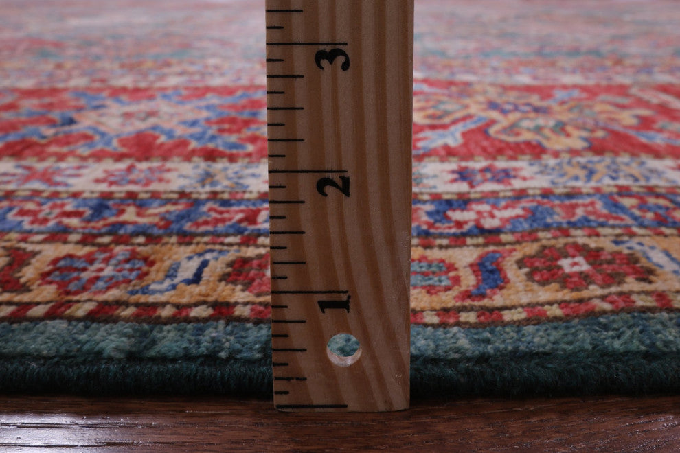 9' 1" X 12' 6" Super Kazak Hand-Knotted Wool Rug Q9507