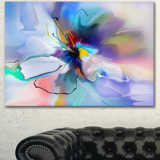 Abstract Creative Blue Flower, Extra Large Floral Wall Art, 40"x30"