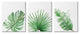 Green Leaves Modern Green Tropical Palm Fans ,3pc, each 16 x 20
