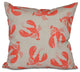 Lobster Fest, Animal Print Pillow, Taupe And Beige, 20"x20"