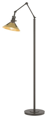 Henry Floor Lamp, Dark Smoke, Modern Brass Accents