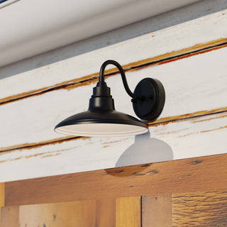 Tucson 10" LED Outdoor Wall Light Textured Black and Glossy White