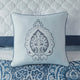 Shawnee Traditional Diamond Quilting 8-Piece Comforter Set, Blue, Cal King