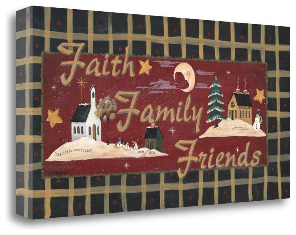 "Fath - Family - Friends" By Jo Moulton, Giclee Print on Gallery Wrap Canvas