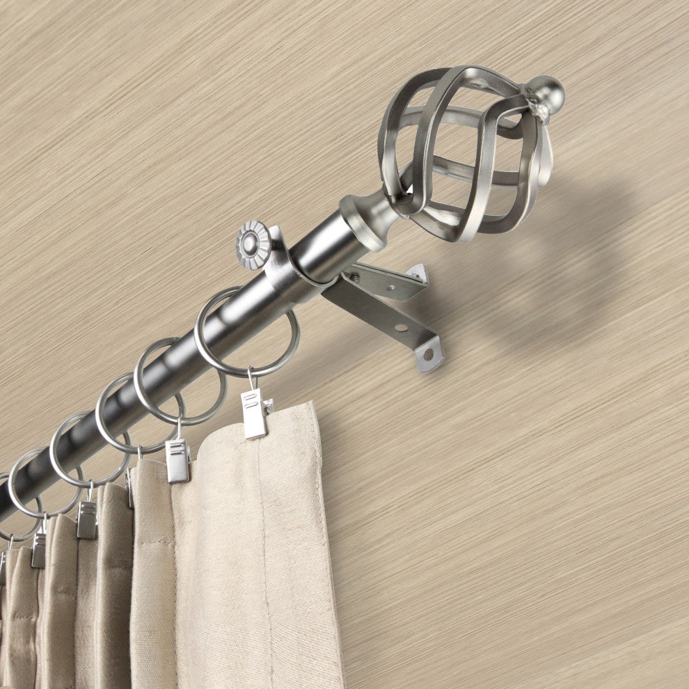 Twist Curtain Rod, Satin Nickel, 18-28"