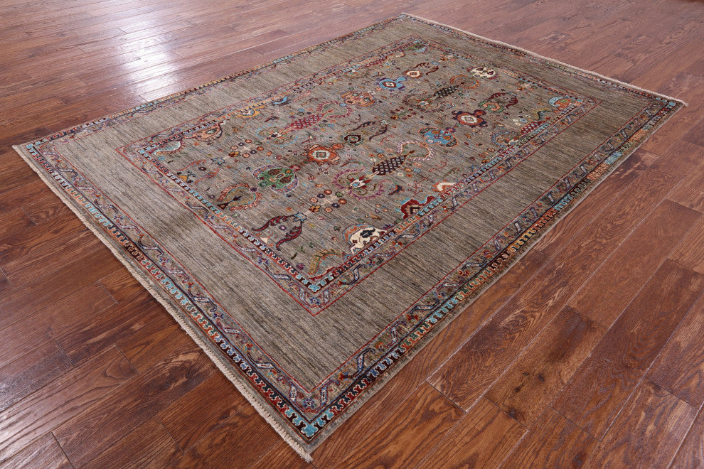 Hand Knotted Persian Tabriz Wool Rug 5' 8" X 7' 10" Q10579
