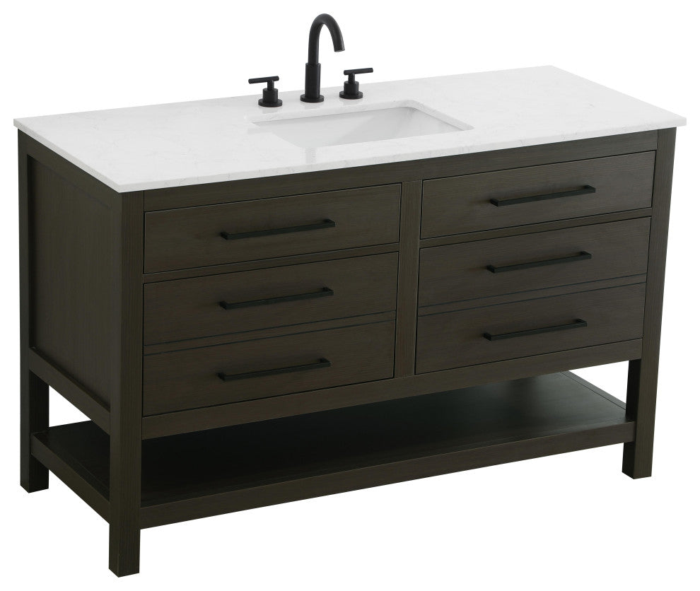 Home Living 54" Single Bathroom Vanity, Mocha Brown