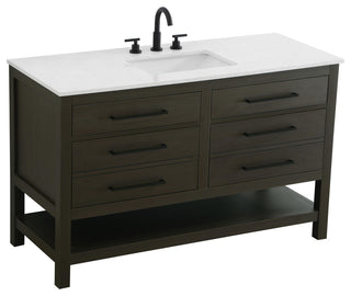 Home Living 54" Single Bathroom Vanity, Mocha Brown