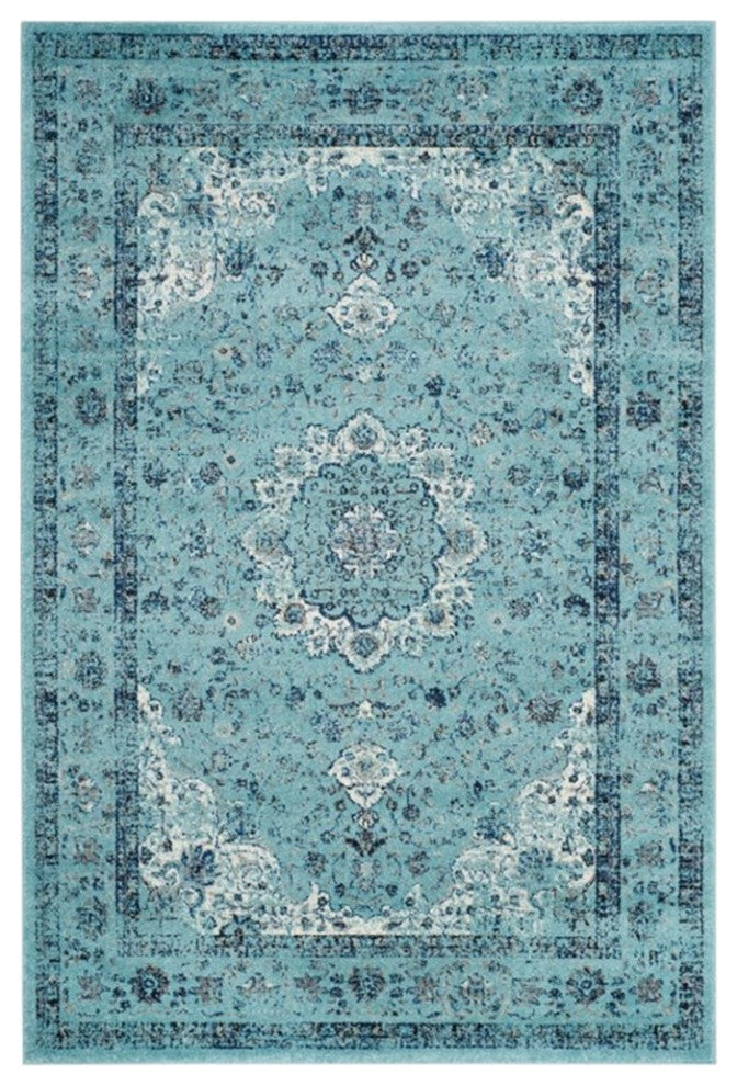 Safavieh Evoke 8' X 10' Power Loomed Rug in Light Blue and Light Blue