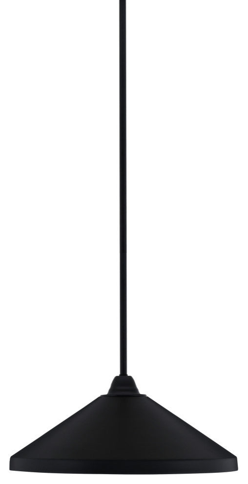 Paramount Mini Pendant, Matte Black, 14" Matte Black Metal Shade