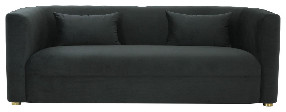 Callie Black Velvet Sofa