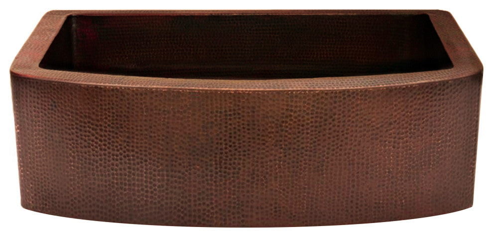 Redondeado Copper Curved Single Kitchen Sink