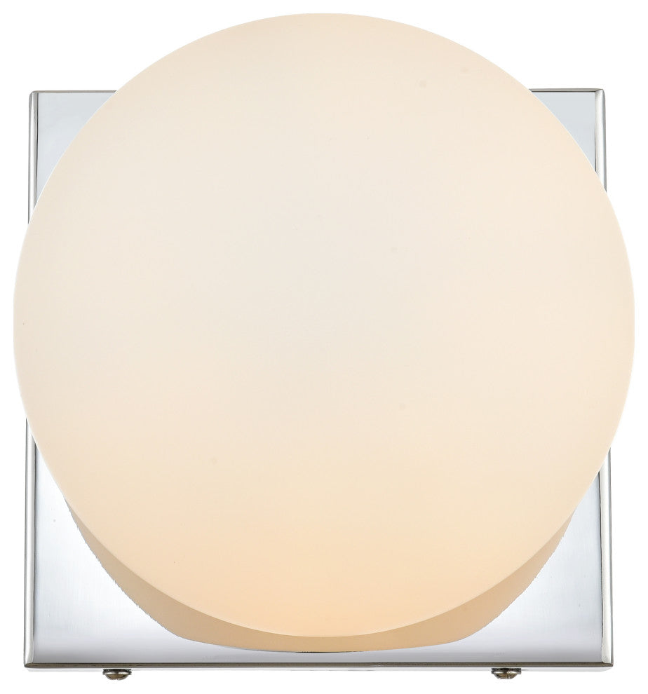 1 Light Chrome And Frosted White Bath Sconce
