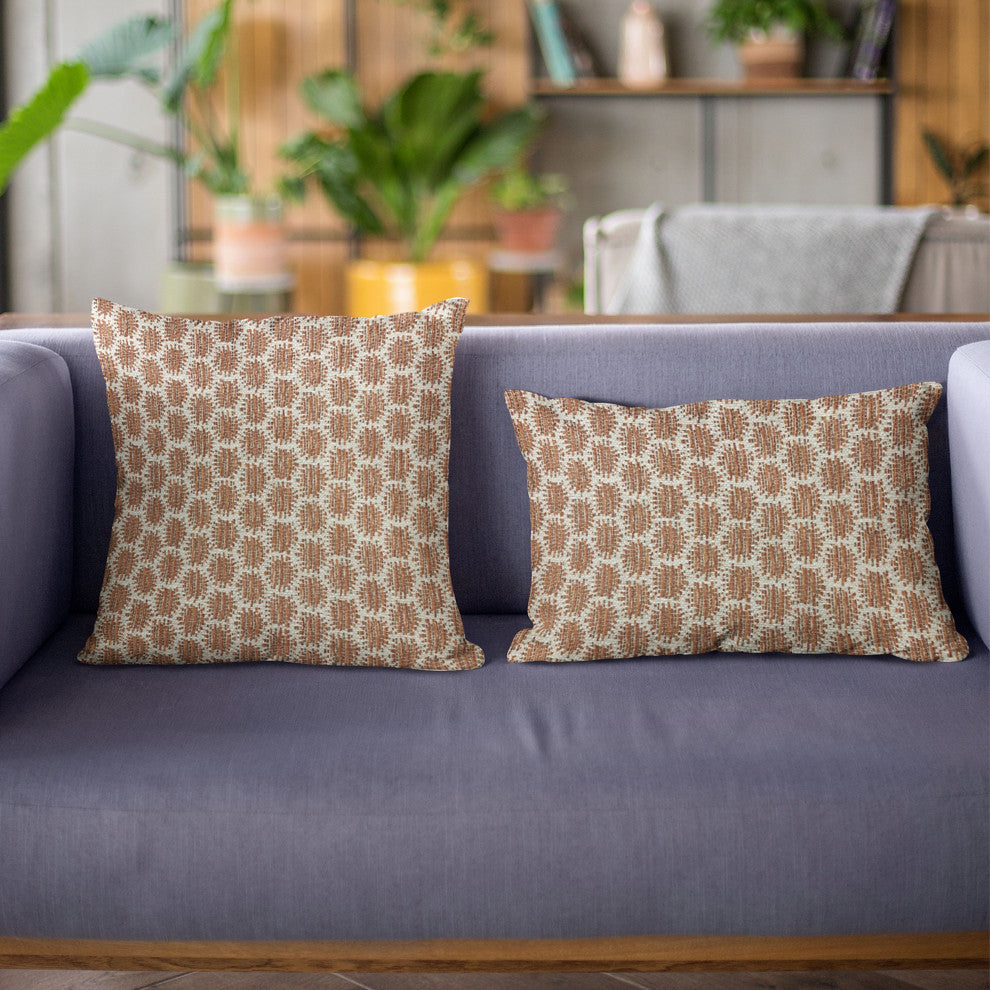 Plutus Brown Eyelashes Dot Luxury Throw Pillow, 22"x22"