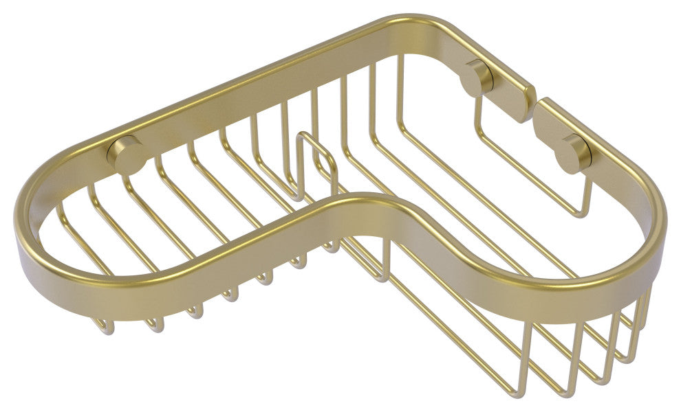 Corner Combination Shower Basket, Satin Brass