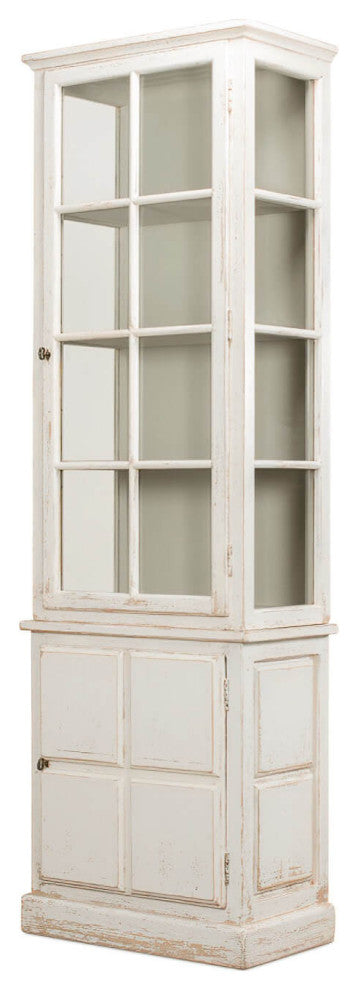 Antiqued White Rustic Bookcase