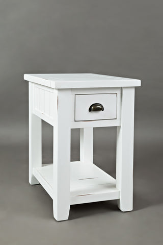Artisan's Craft Chairside Table, Weathered White