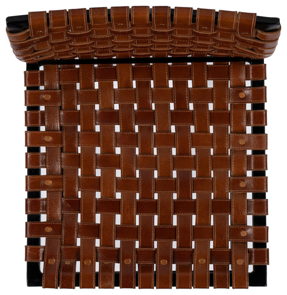 Urban Woven Leather 25" Counter Stool, Brown