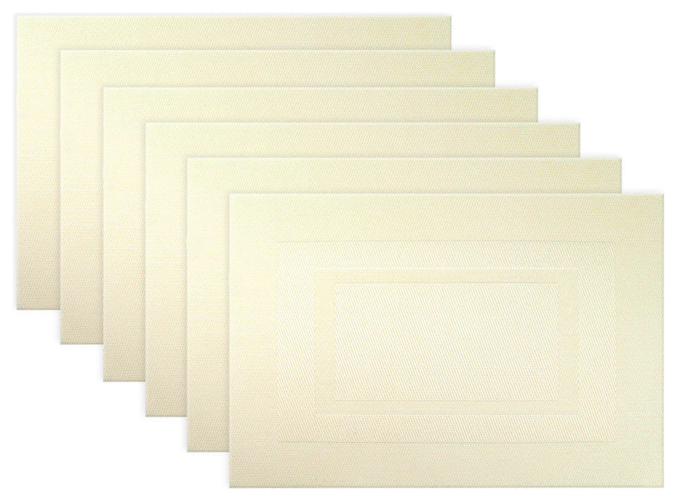 Placemat PVC Doubleframe Natural, Set of 6