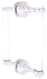 Pacific Grove 8" Twist Accent Back to Back Shower Door Pull, Satin Chrome