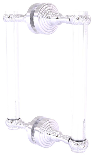 Pacific Grove 8" Twist Accent Back to Back Shower Door Pull, Satin Chrome