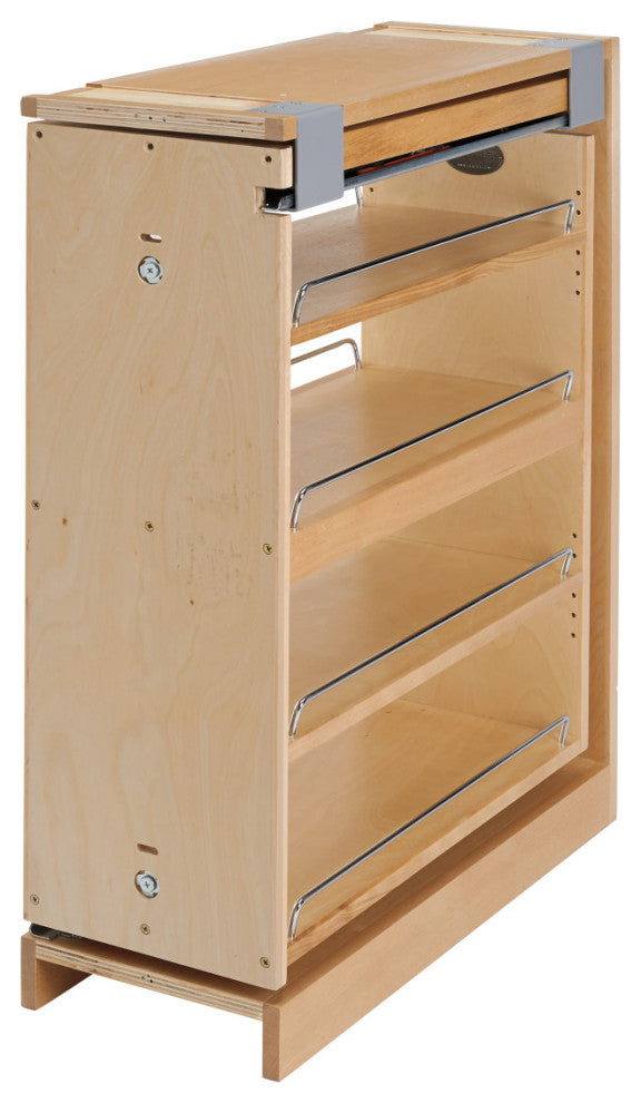 Wood Base Filler Pull Out Organizer for New Kitchen With Soft Close, 9"