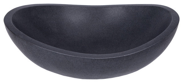 Eden Bath EB_S005LS-H Stone Canoe Sink - Honed Black Lava Stone