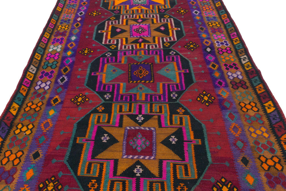 Vintage Kars Kilim Rug 5' 3" x 13' 5", 63 in. x 161 in.