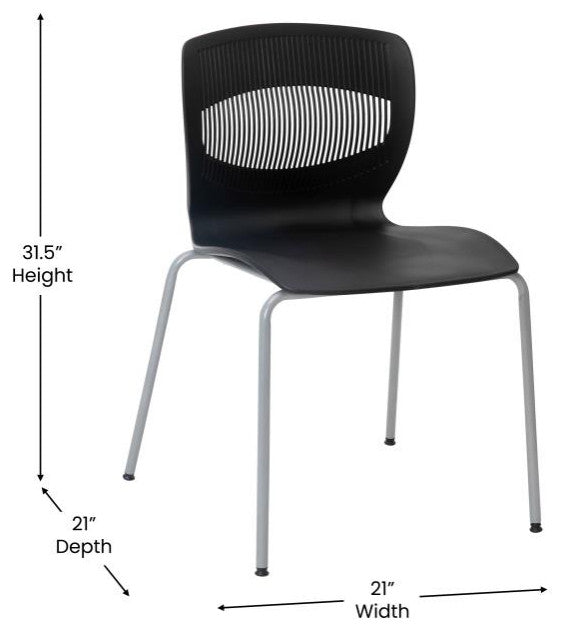 Hercules Series Commercial Grade 770 lb. Capacity Ergonomic Stack Chair, Black