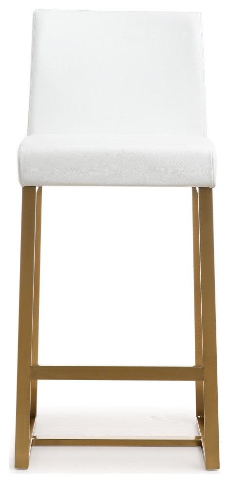 Denmark White Gold Steel Counter Stool (Set of 2) - White
