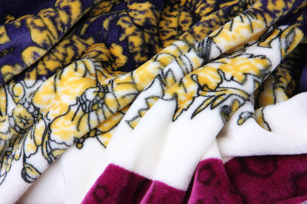 Carnation Stripes Reversible Fleece Blanket, Multicolor