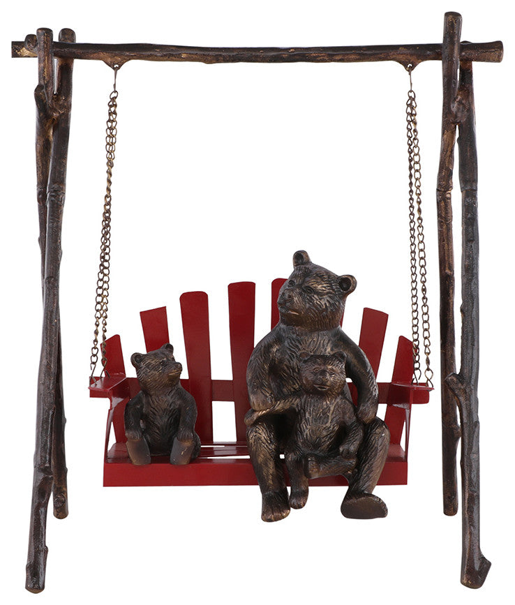 Bear and Cubs on Porch Swing